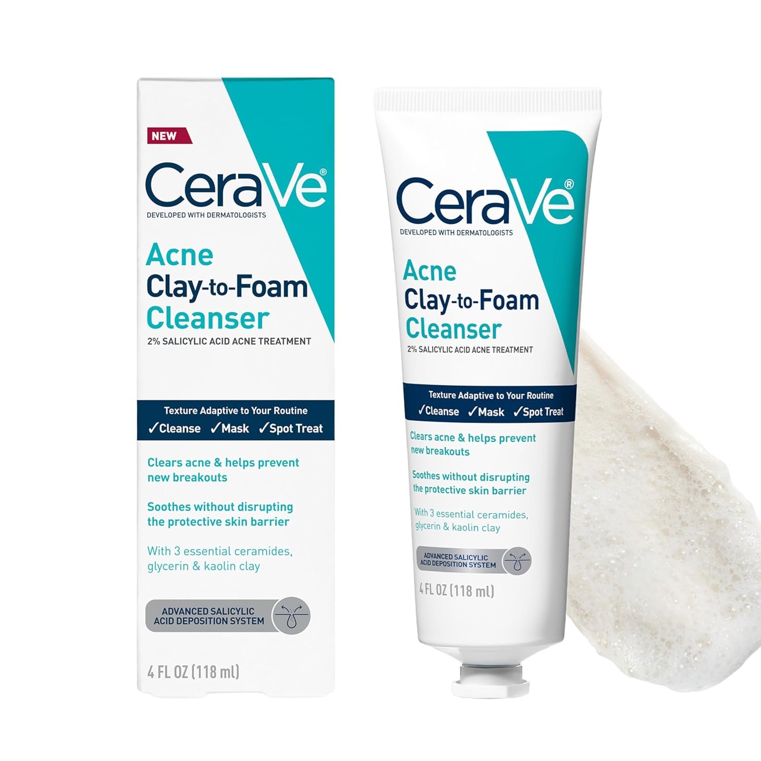 Cerave Clay To Foam Acne Face Wash