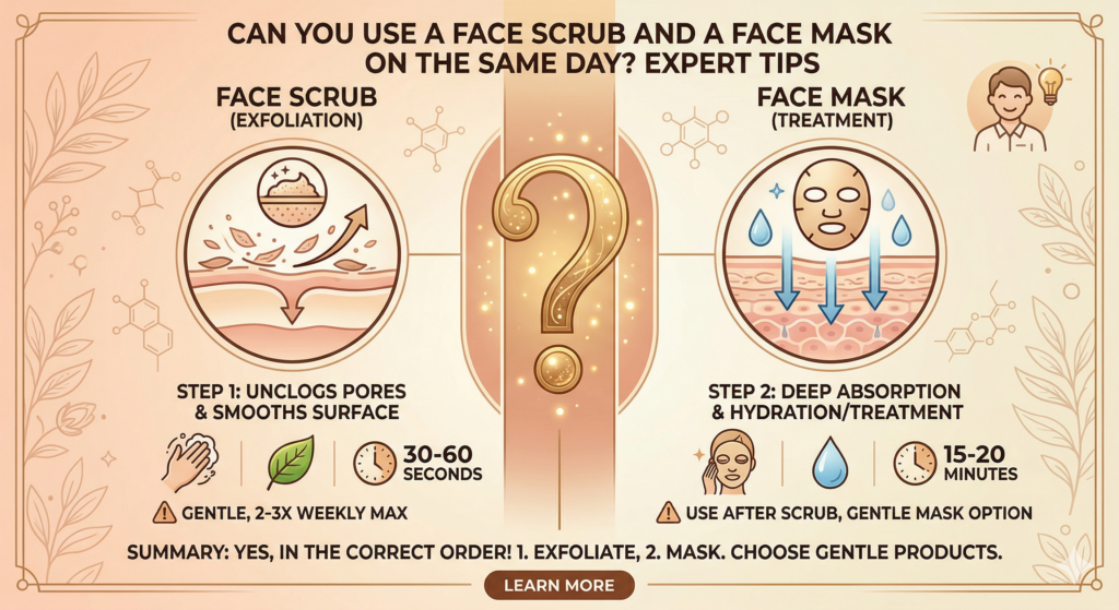 Can You Use a Face Scrub And a Face Mask on the Same Day? can you use a face scrub and a face mask on the same day