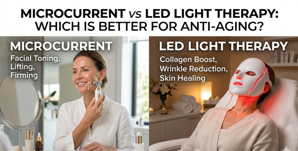 microcurrent vs led light therapy which is better for anti aging