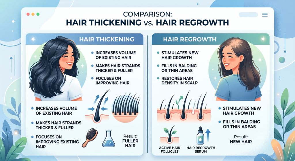 Hair Thickening Vs Hair Regrowth Differences