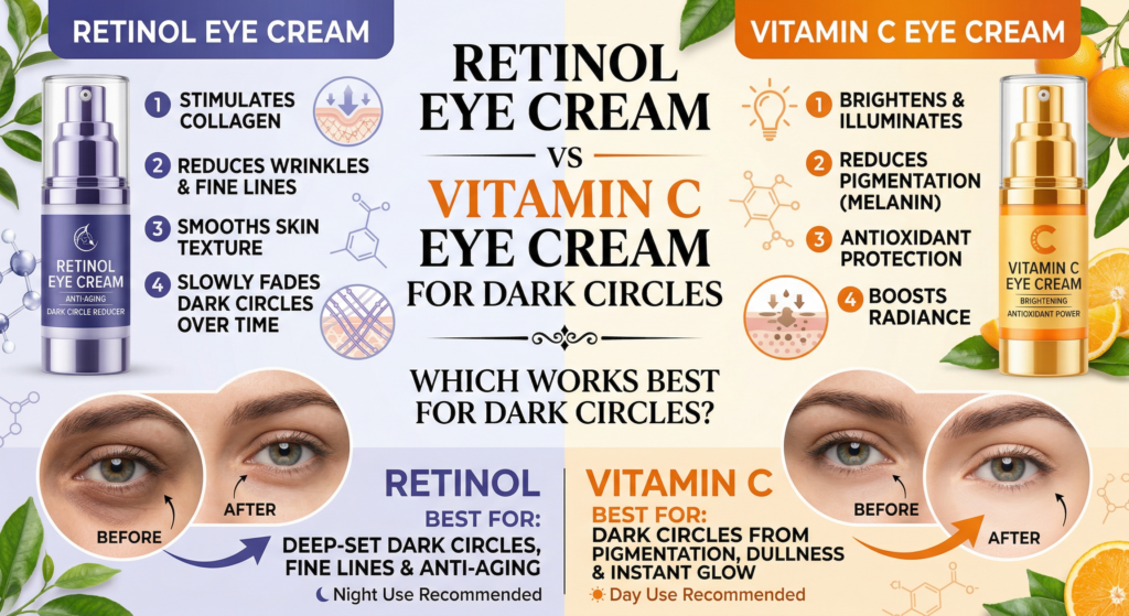 retinol eye cream vs vitamin c eye cream for dark circles