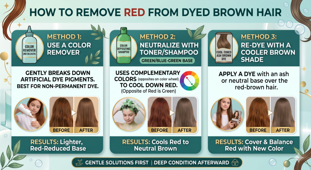 How To Get Red Out Of Dyed Brown Hair