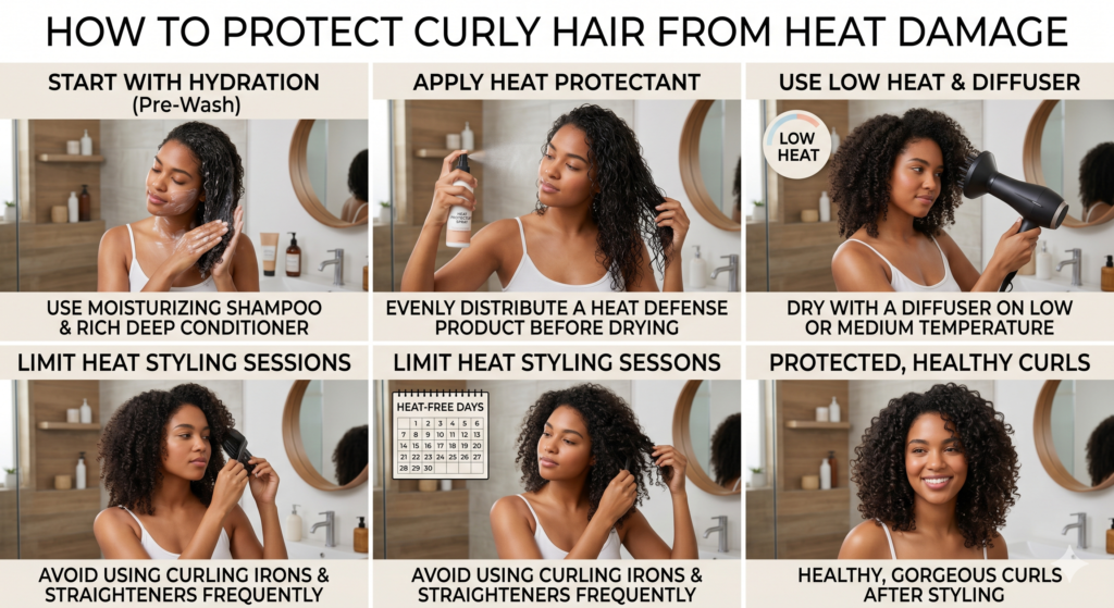 How To Protect Curly Hair From Heat Damage
