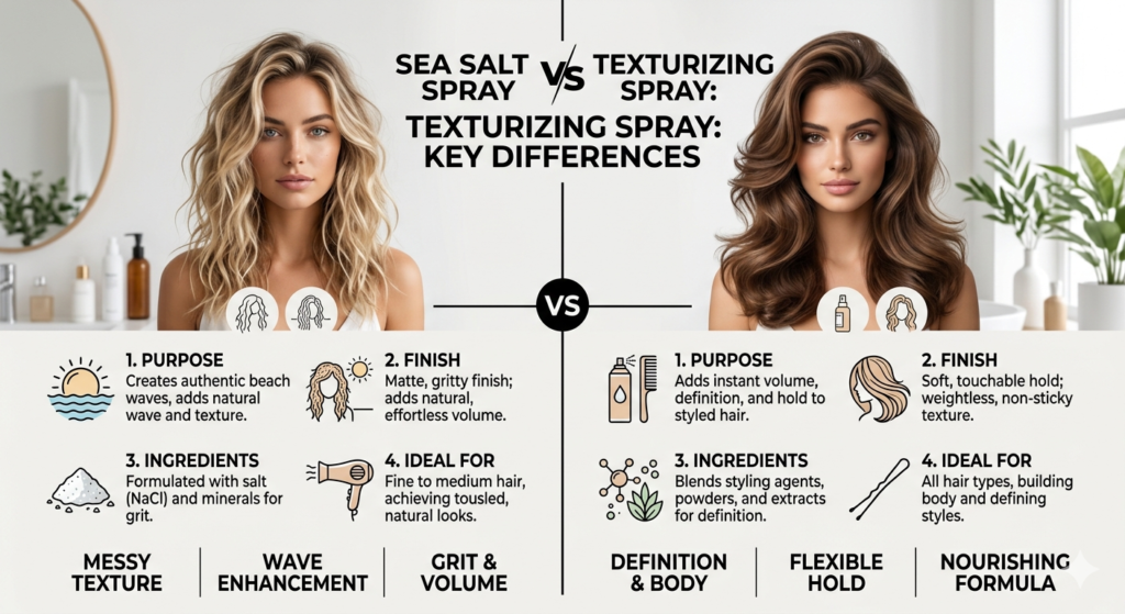 Sea Salt Spray Vs Texturizing Spray Differences
